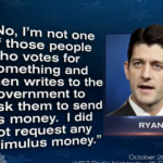 FLIP FLOP: Paul Ryan now says his office requested stimulus funds-Conservative Alert!