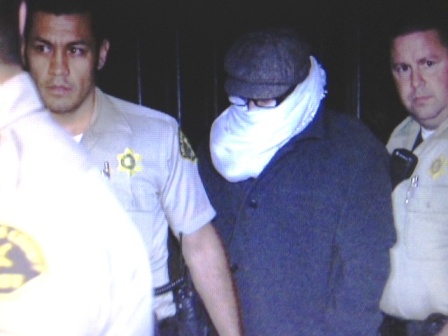 NBC4 captured this photo of Nakoula Besseley Nakoula as he was taken in for an interview with federal probation officers to the Cerritos Sheriff's Station