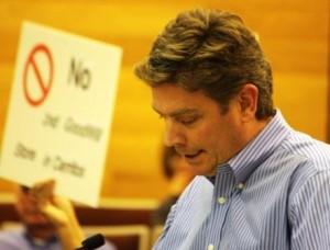 doty Property manager Jonathon Doty appears before Cerritos City Council during Goodwill debate.
