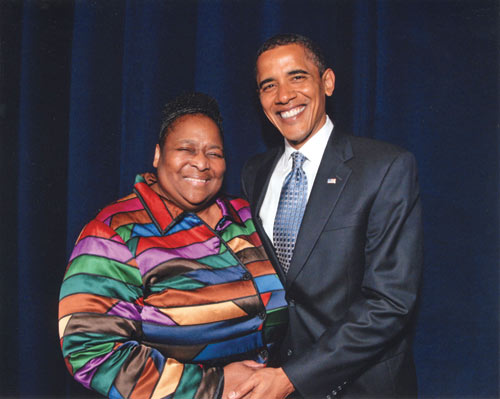 Iris Steveson with President Barrack Obama