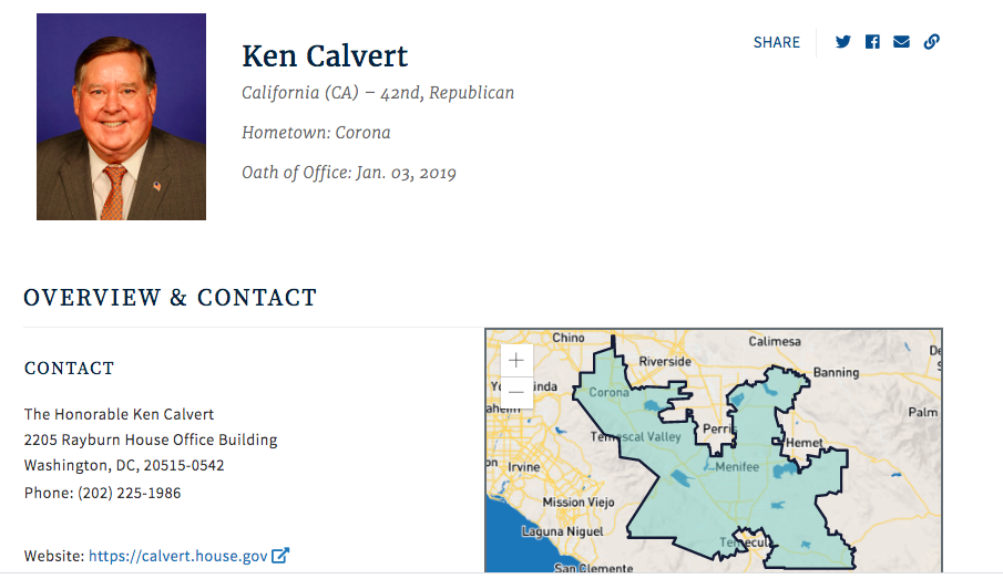 congressman ken calvert contact
