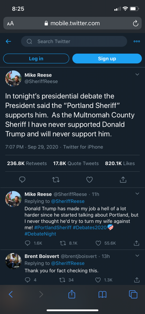 multomah sheriff tweet, portland sheriff