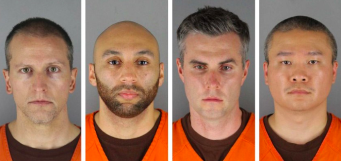 rom left, former Minneapolis Police Officers Derek Chauvin, J. Alexander Kueng, Thomas Lane and Tou Thao, all of whom have been charged in the death of George Floyd.