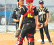Cameron, Iseri clicking on all friendly cylinders for Lady Dons softball Cameron, Iseri clicking on all friendly cylinders for Lady Dons softball