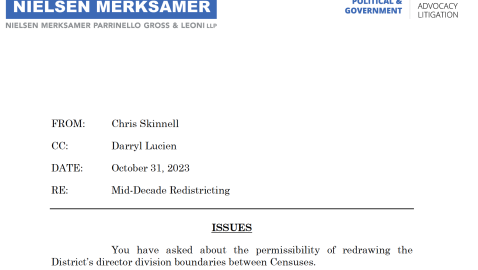 Law Firm Memo – Tabled for Months – Questions Central Basin Board’s Redistricting Scheme