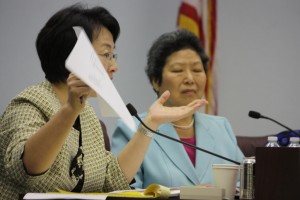 ABC School Board Members Soo Yoo and Olympia Chen.  Randy Economy Photo 