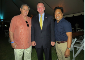 San Olivito , Executive Director of CCCA, stands with LAC Sheriff's Candidate  Jim McDonnell and Artesia Councilman  and President of the CCCA Victor Manalo