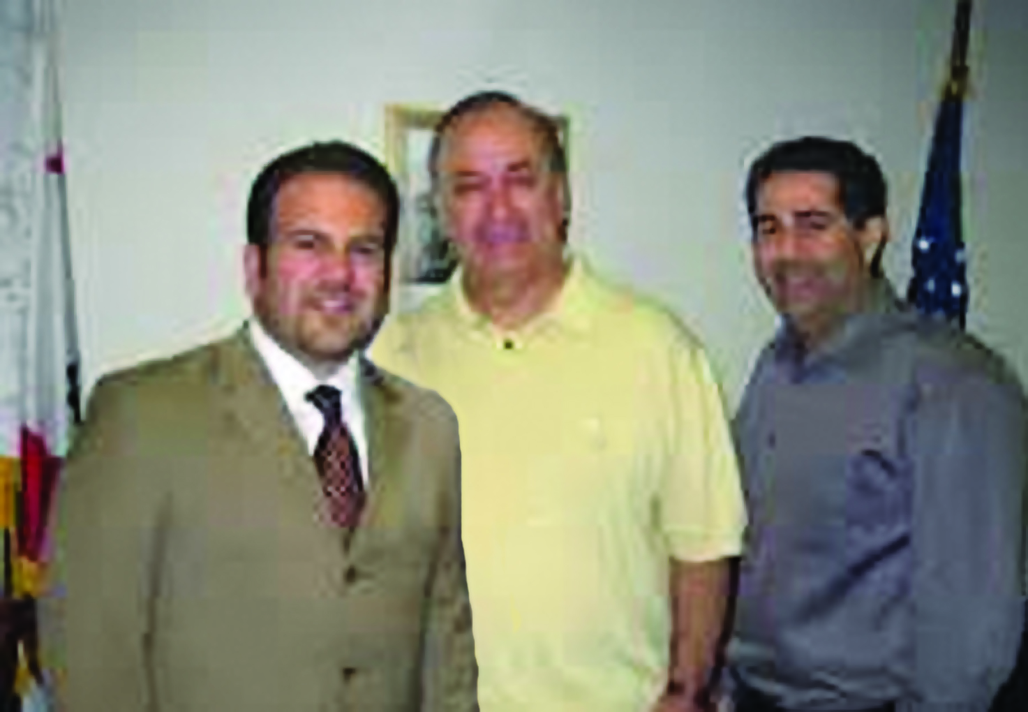 Questionable relationships: Montebello Mayor Jack Hadjinian stands with Chuck Calderon and Moe Minasian.