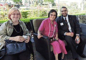 Jackie, Mary Jane, and Amoury enjoyed the great summer atmosphere in the garden at Vintage Cerritos.