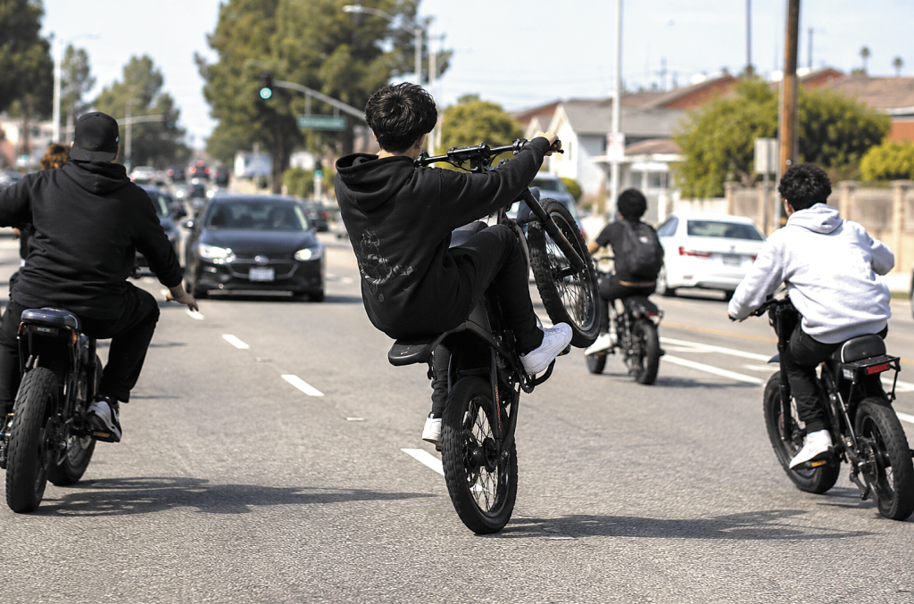 reckless kids on e bikes